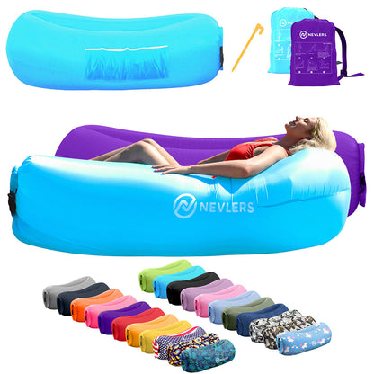 Inflatable Loungers - Blue/Purple - 2 Pack