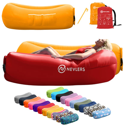 Inflatable Loungers - Red/Saffron - 2 Pack