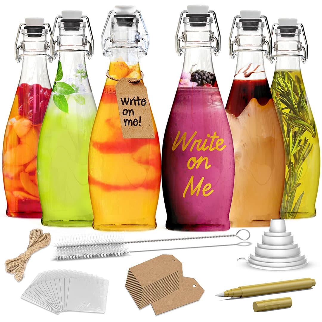 Swing Top Glass Bottle Sets | Teardrop Shape