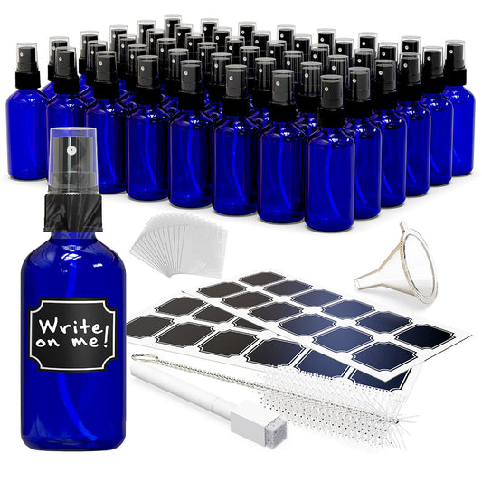 4 oz Cobalt Blue Glass Spray Bottles (Set of 48)