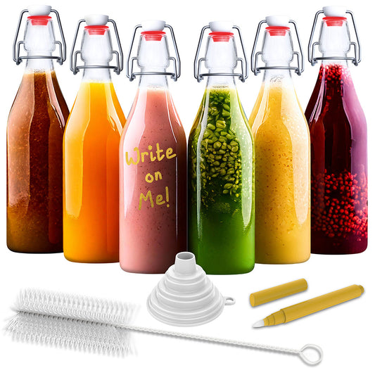 17  Oz. Swing Top Glass Bottles | Round Design