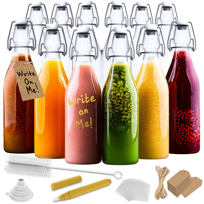 17  Oz. Swing Top Glass Bottles | Round Design