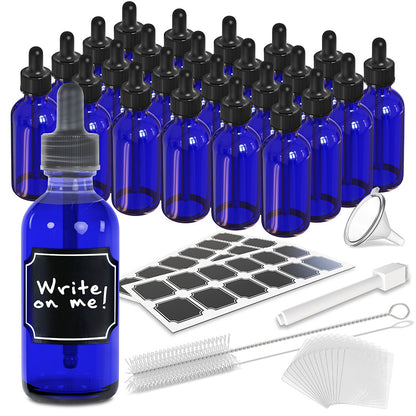 Cobalt Blue Dropper Bottles - 2 Oz.