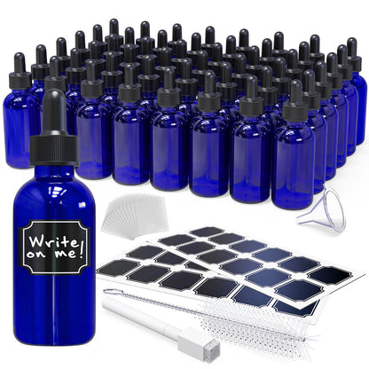 Cobalt Blue Dropper Bottles - 2 Oz.