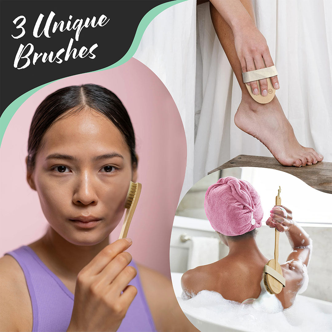 Boar Bristle Body Brush Set