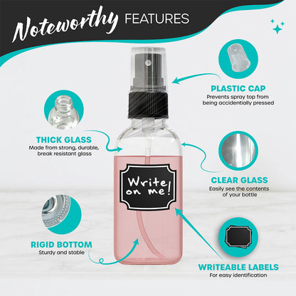 Clear Glass Spray Bottles - 2 Oz.