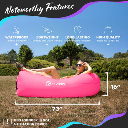 Inflatable Loungers - Pink/Purple - 2 Pack