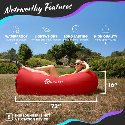 Inflatable Loungers - Red/Saffron - 2 Pack