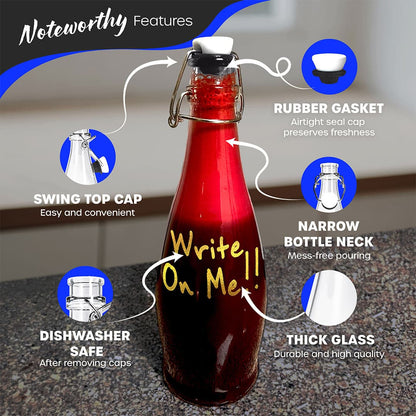 Swing Top Glass Bottle Sets | Teardrop Shape