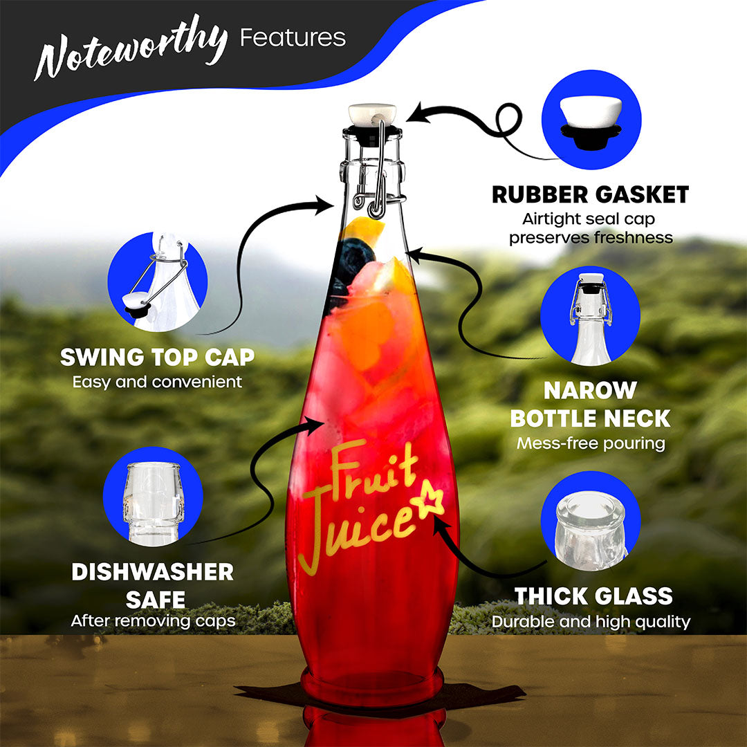 Swing Top Glass Bottle Sets | Teardrop Shape