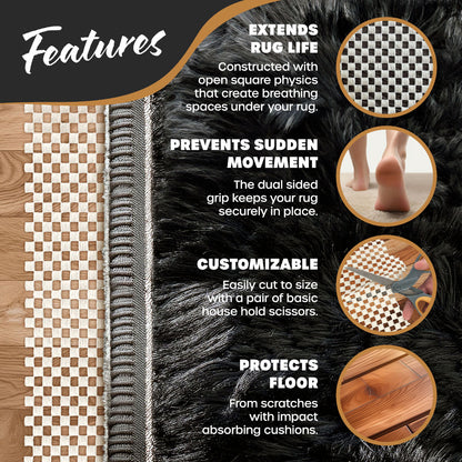 Non-Slip Rug Pad - PVC Foam - White