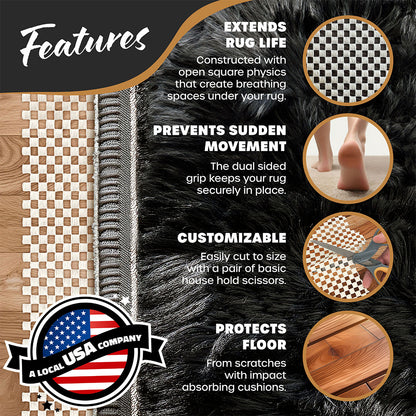 Non-Slip Rug Pad - PVC Foam - White