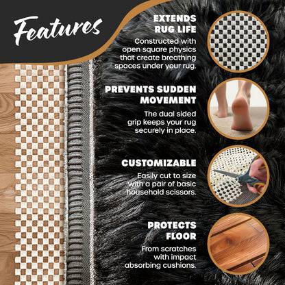 Non-Slip Rug Pad - PVC Foam - White