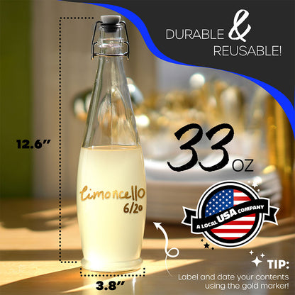 Swing Top Glass Bottle Sets | Teardrop Shape