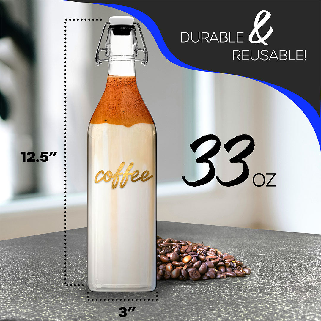 Swing Top Glass Bottles | Square Shape