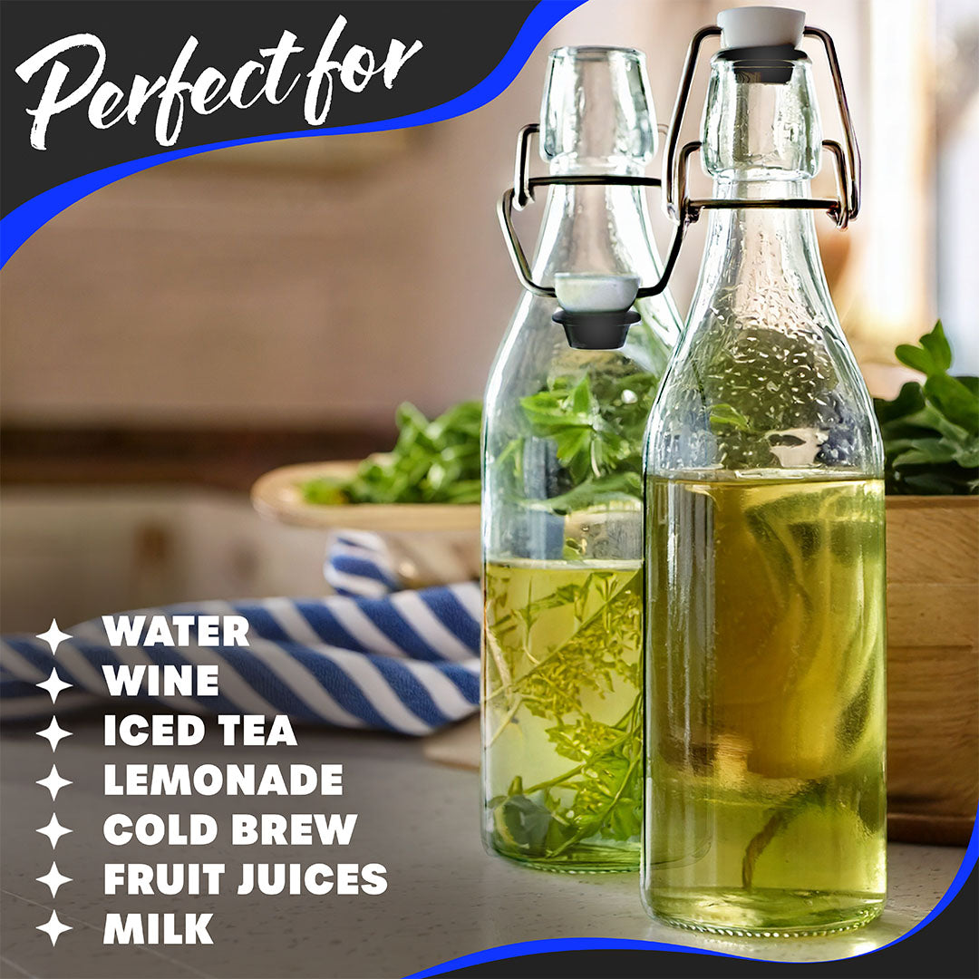 17  Oz. Swing Top Glass Bottles | Round Design