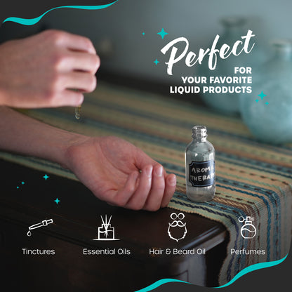 Clear Glass Dropper Bottles - 2 Oz.