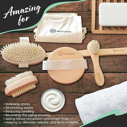 Boar Bristle Body Brush & Exfoliator Set