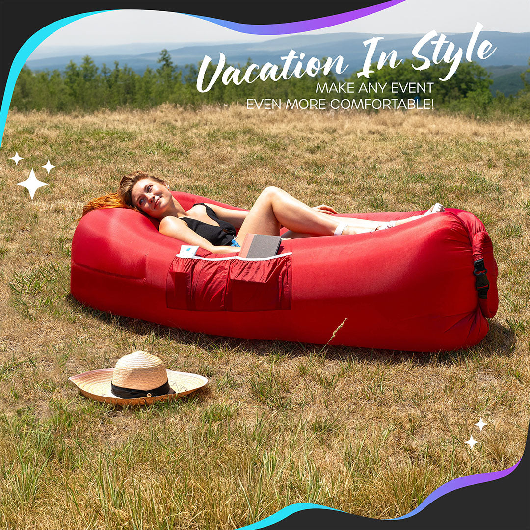 Inflatable Lounger - Red - 1 Pack