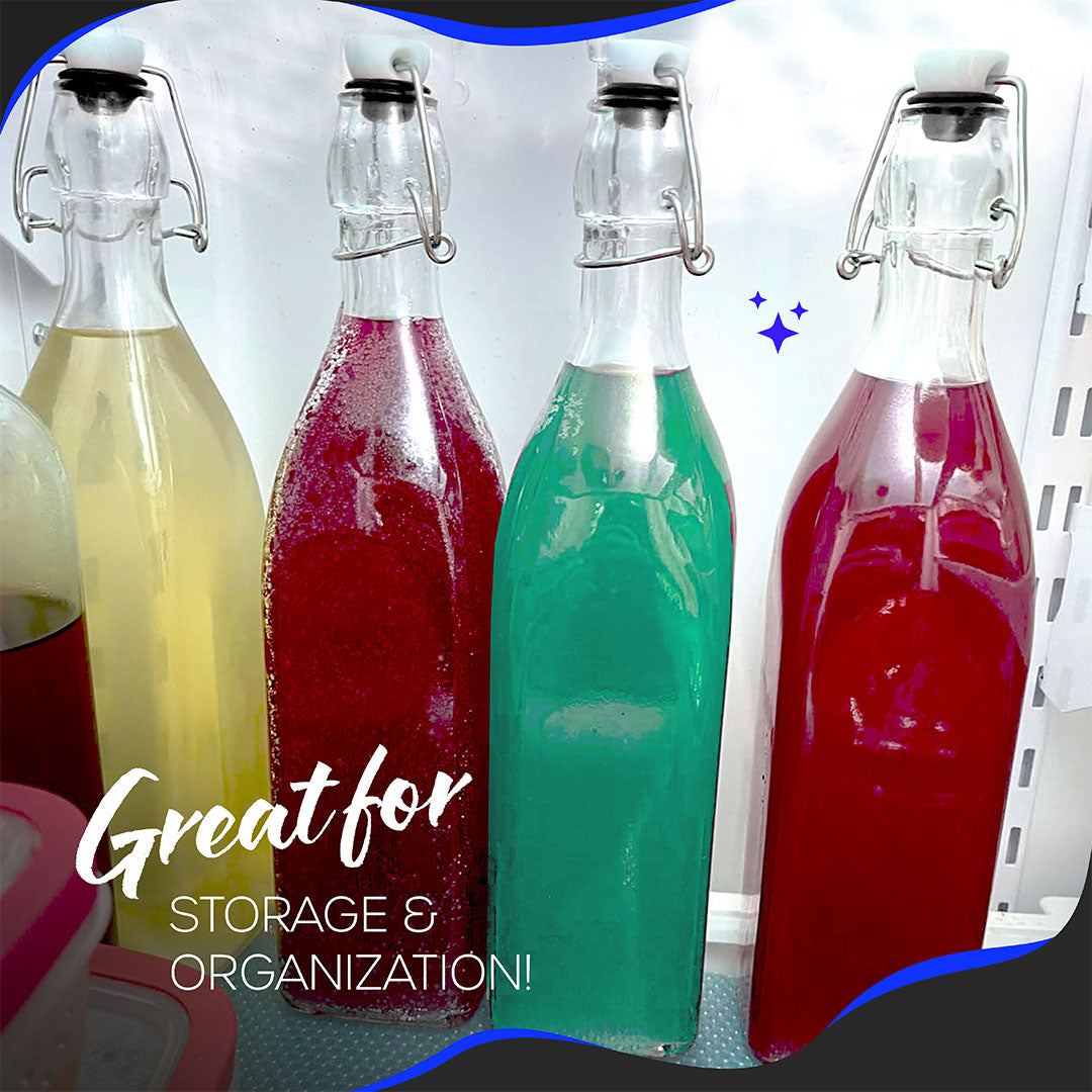 Swing Top Glass Bottles | Square Shape