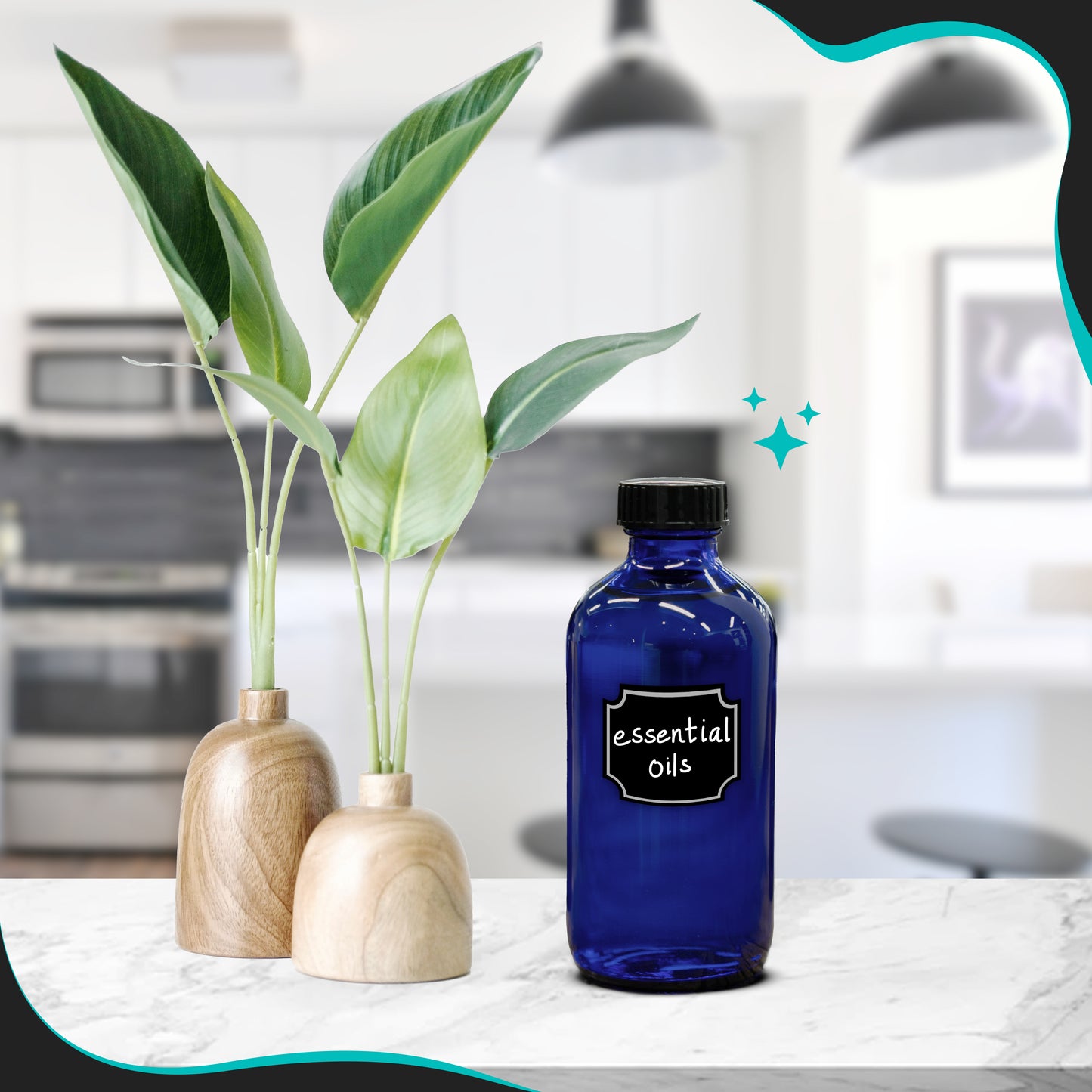 Blue Glass Boston Bottles with Twist Caps - 8 Oz