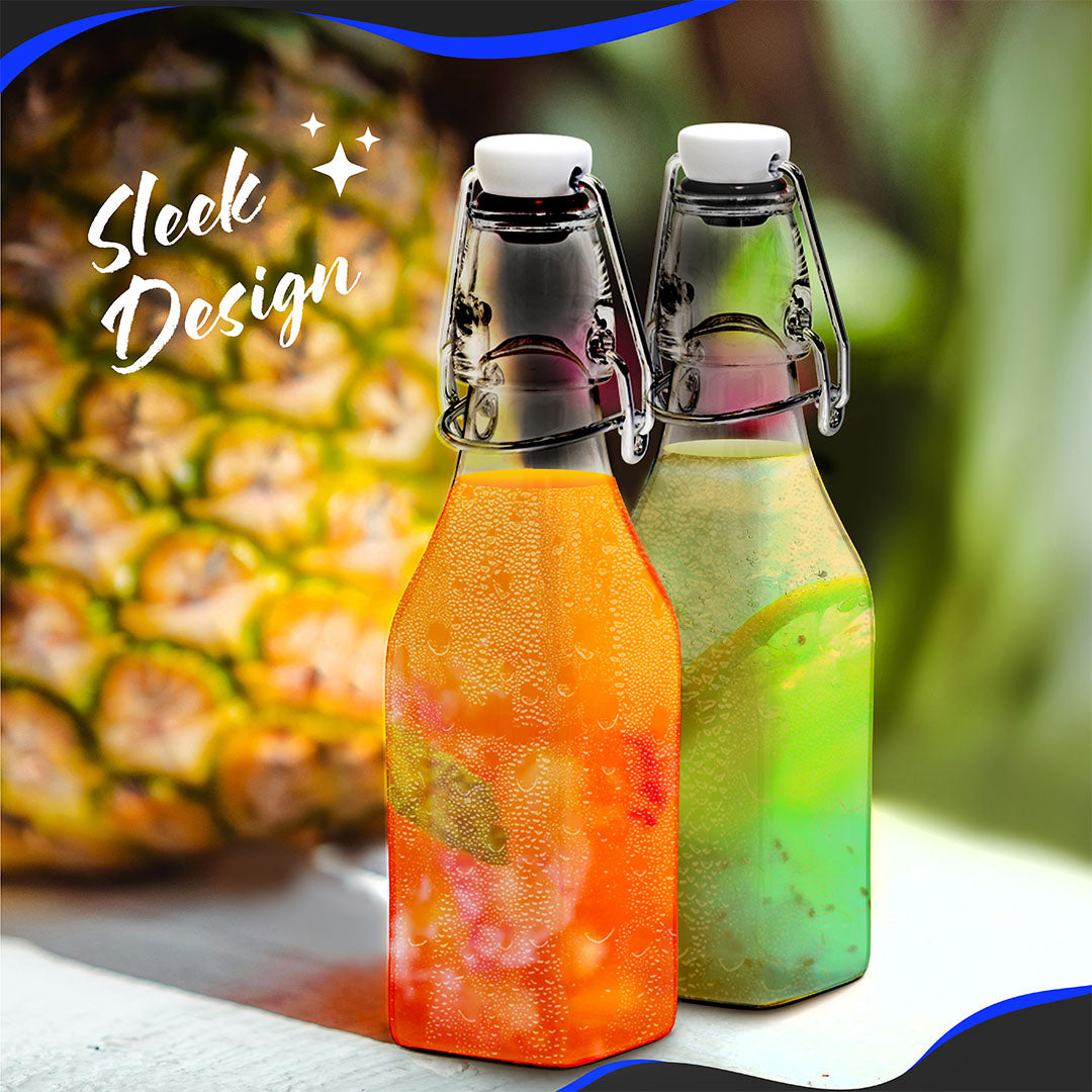 Swing Top Glass Bottles | Square Shape