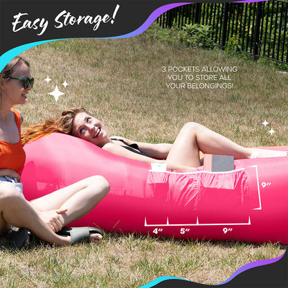 Inflatable Loungers - Blue/Pink - 2 Pack