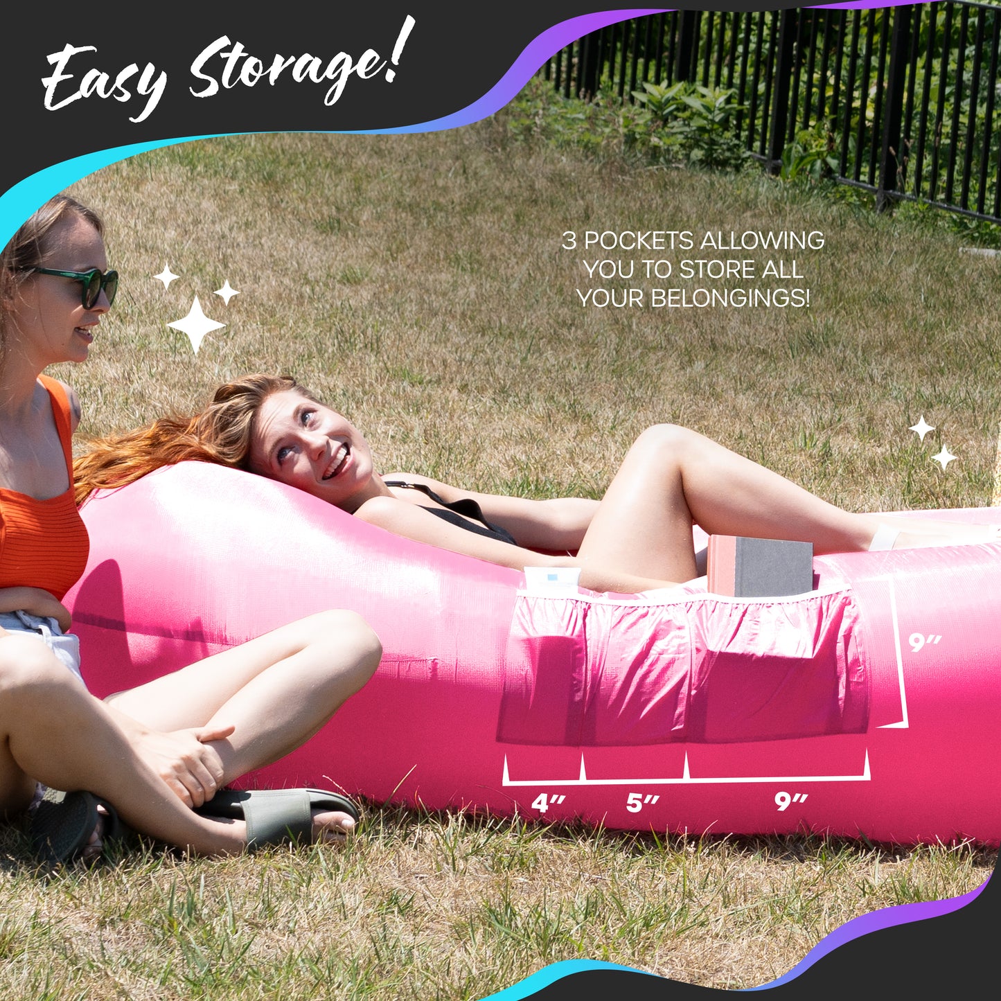 Inflatable Lounger - Pink - 1 Pack