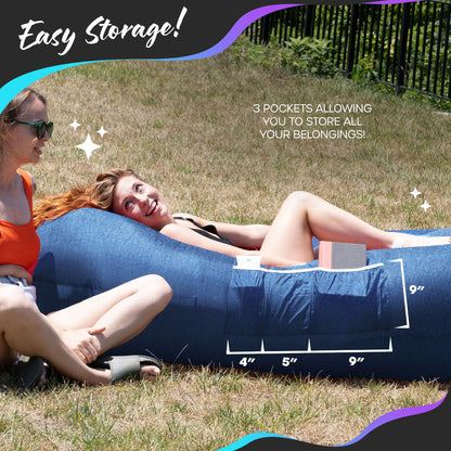 Inflatable Loungers -  Lavender/Jean - 2 Pack