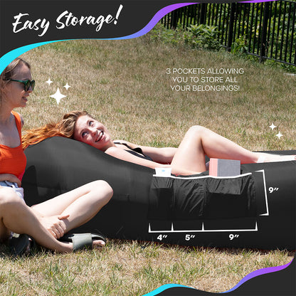 Inflatable Loungers - Orange/Black - 2 Pack