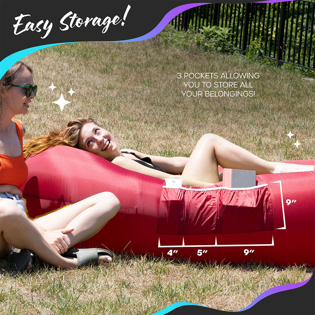 Inflatable Lounger - Red - 1 Pack