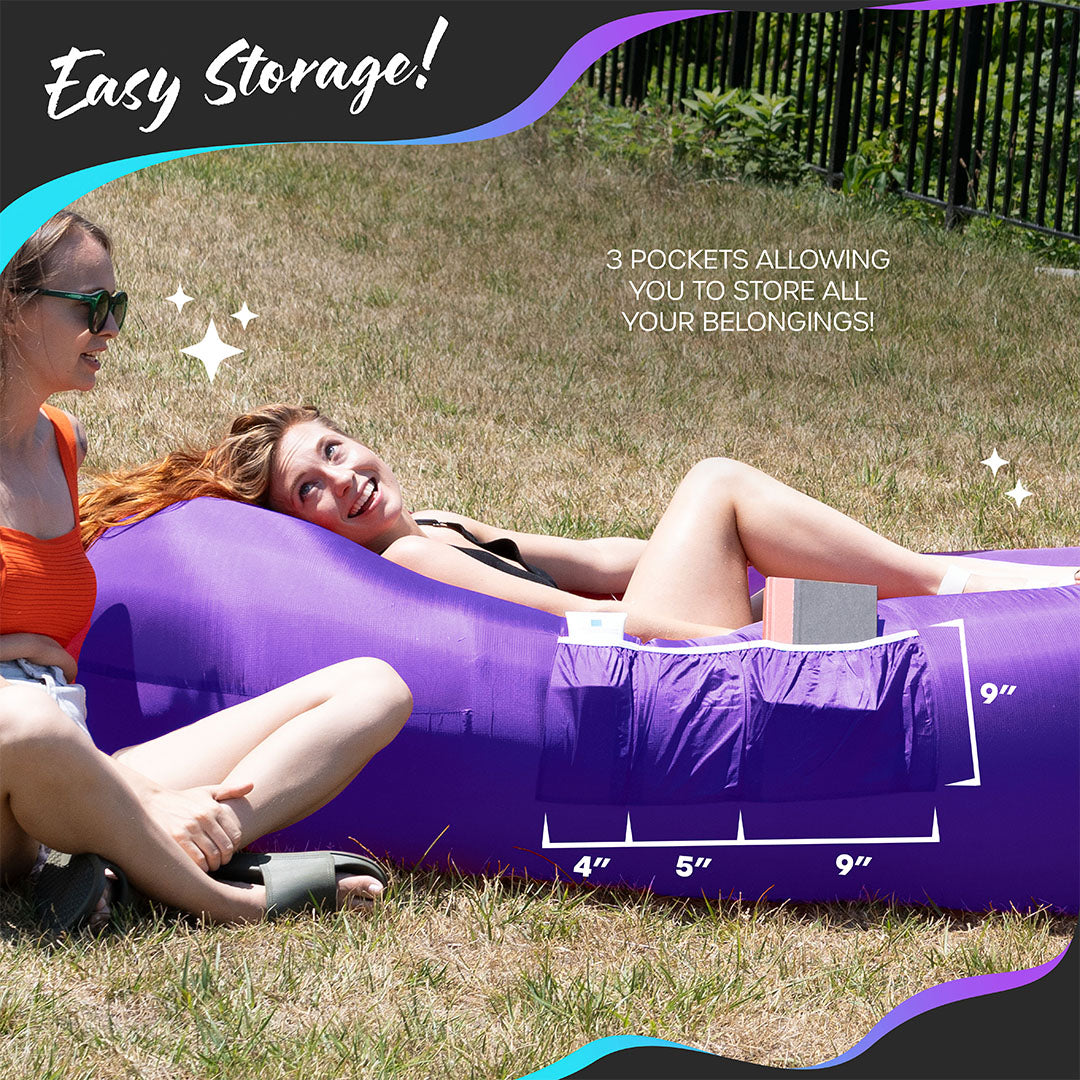 Inflatable Loungers - Pink/Purple - 2 Pack