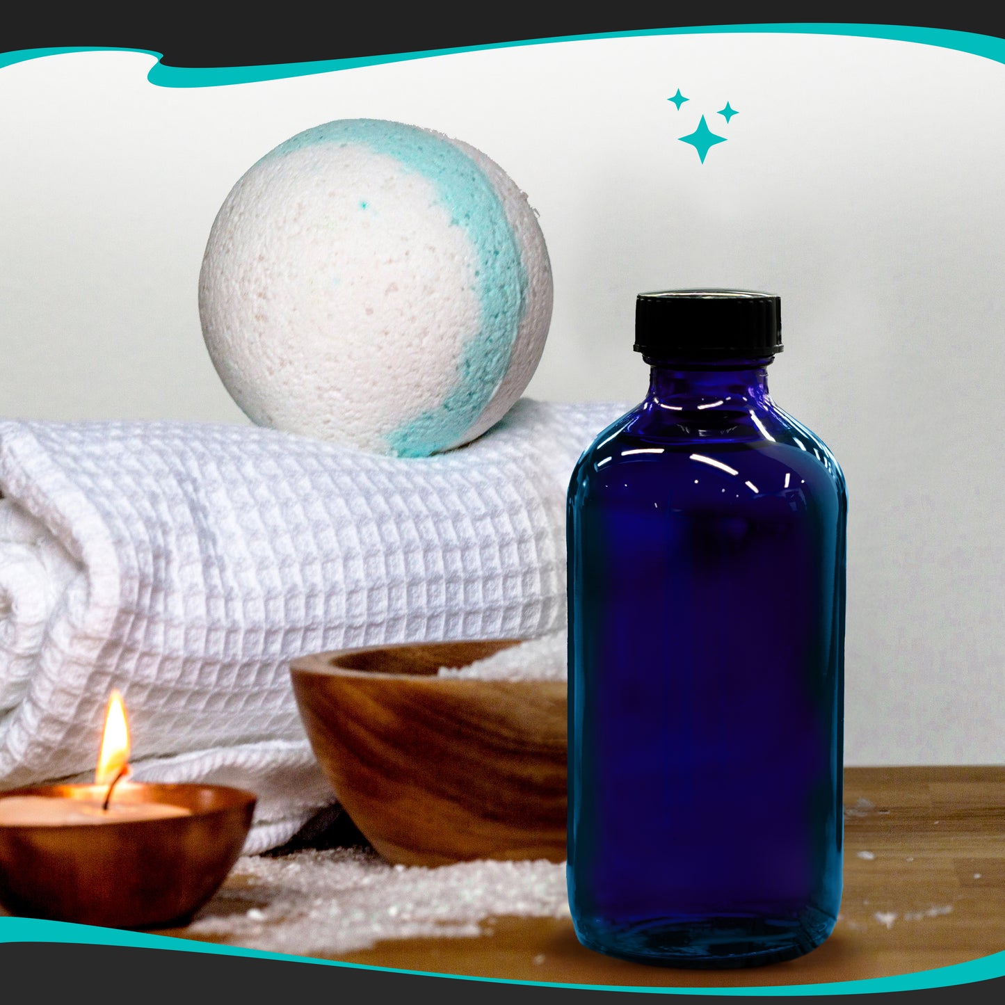 Blue Glass Boston Bottles with Twist Caps - 8 Oz