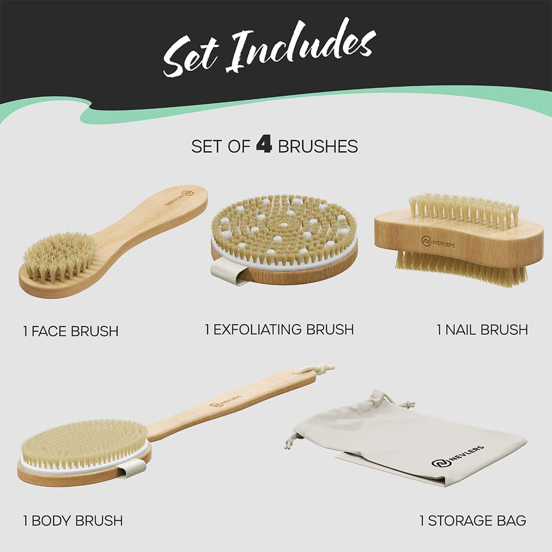 Boar Bristle Body Brush & Exfoliator Set