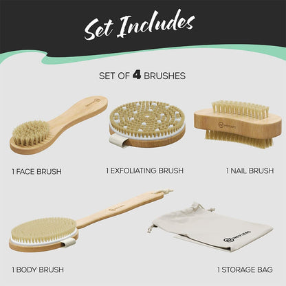 Boar Bristle Body Brush & Exfoliator Set