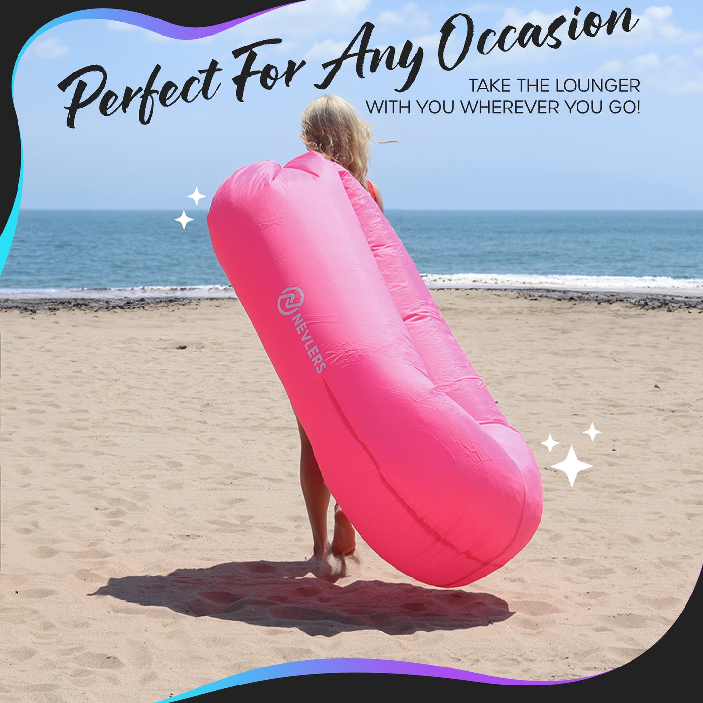 Inflatable Lounger - Pink - 1 Pack