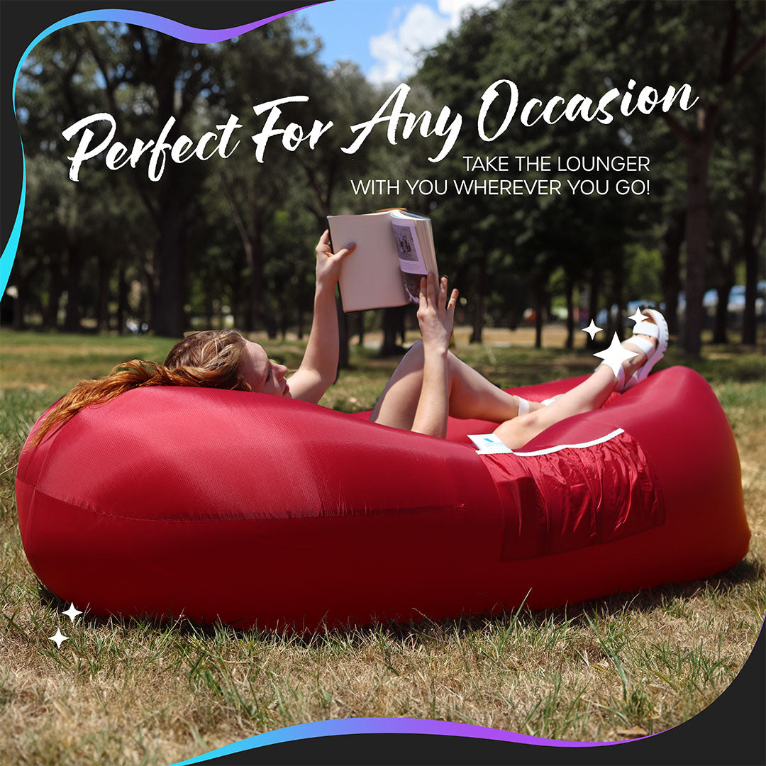 Inflatable Lounger - Red - 1 Pack