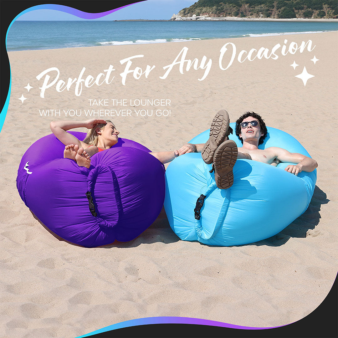 Inflatable Loungers - Blue/Purple - 2 Pack