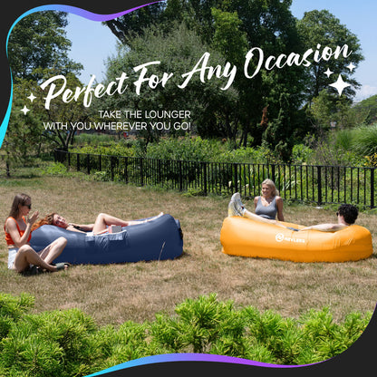 Inflatable Loungers - Navy/Saffron - 2 Pack