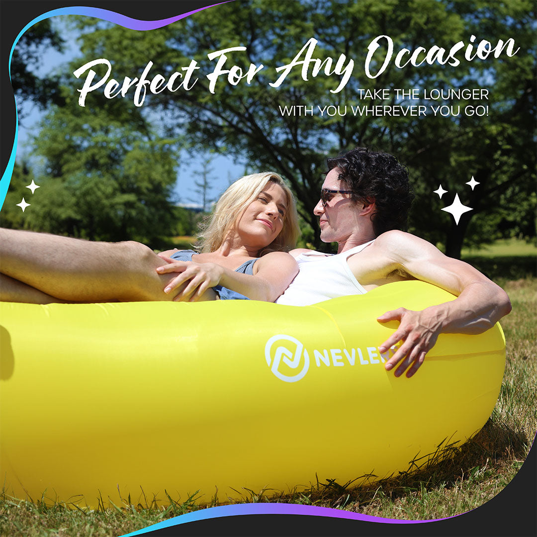 Inflatable Lounger - Yellow - 1 pack