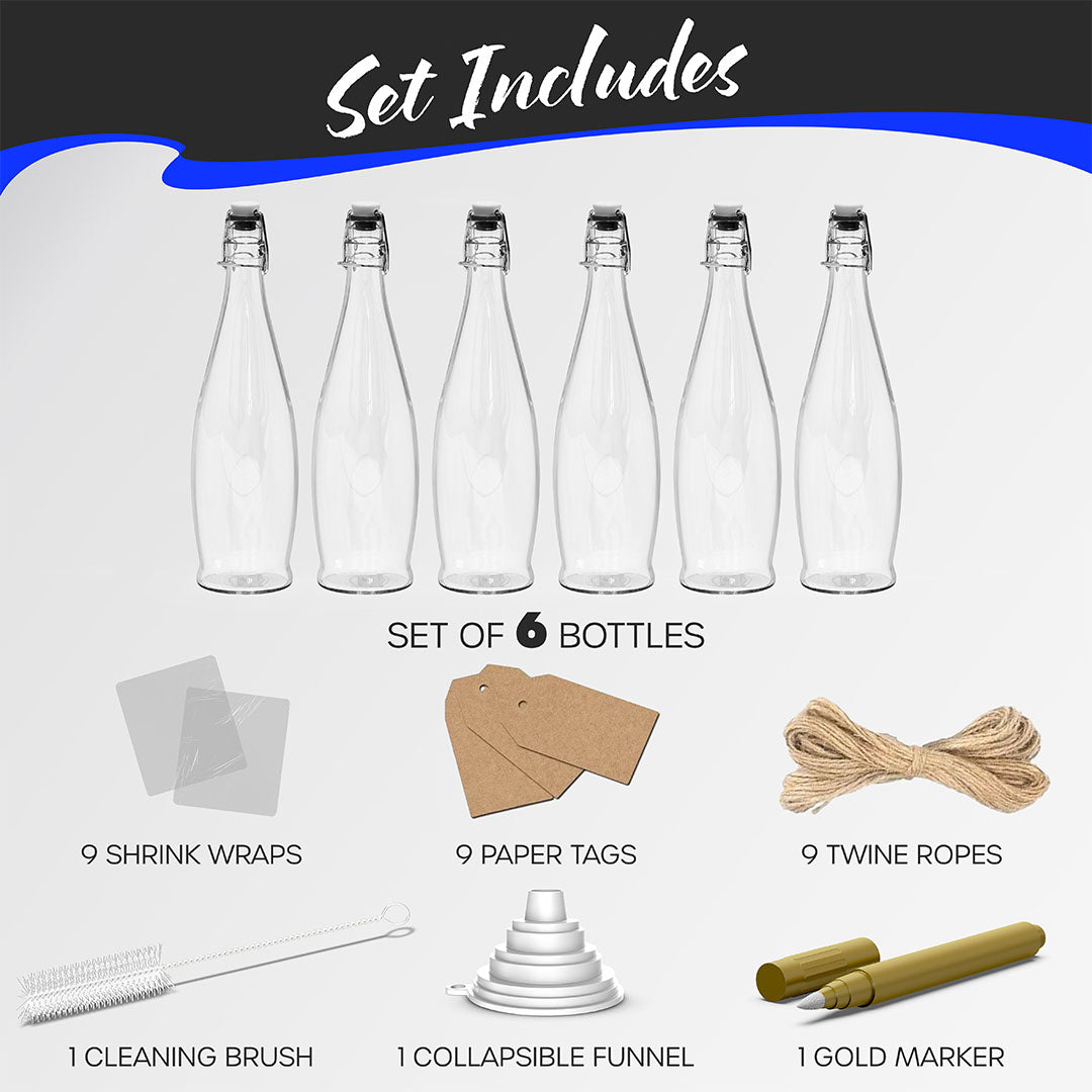 Swing Top Glass Bottle Sets | Teardrop Shape