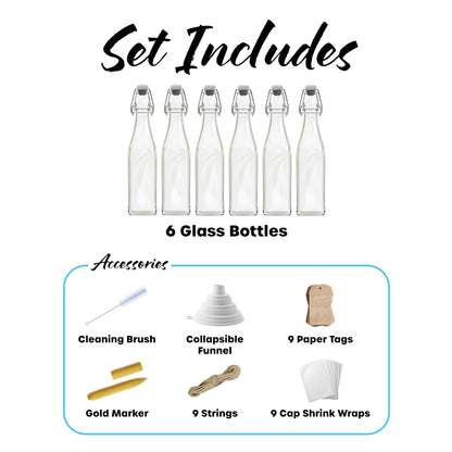 Swing Top Glass Bottles | Square Shape