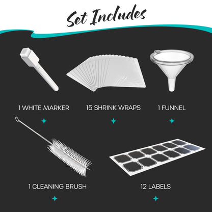 Blue Glass Boston Bottles with Twist Caps - 8 Oz