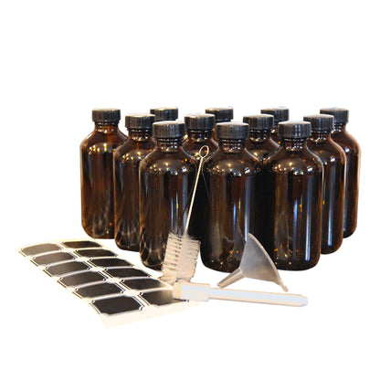 Amber Glass Boston Bottles - 8 Oz Glass Bottles with Twist Caps