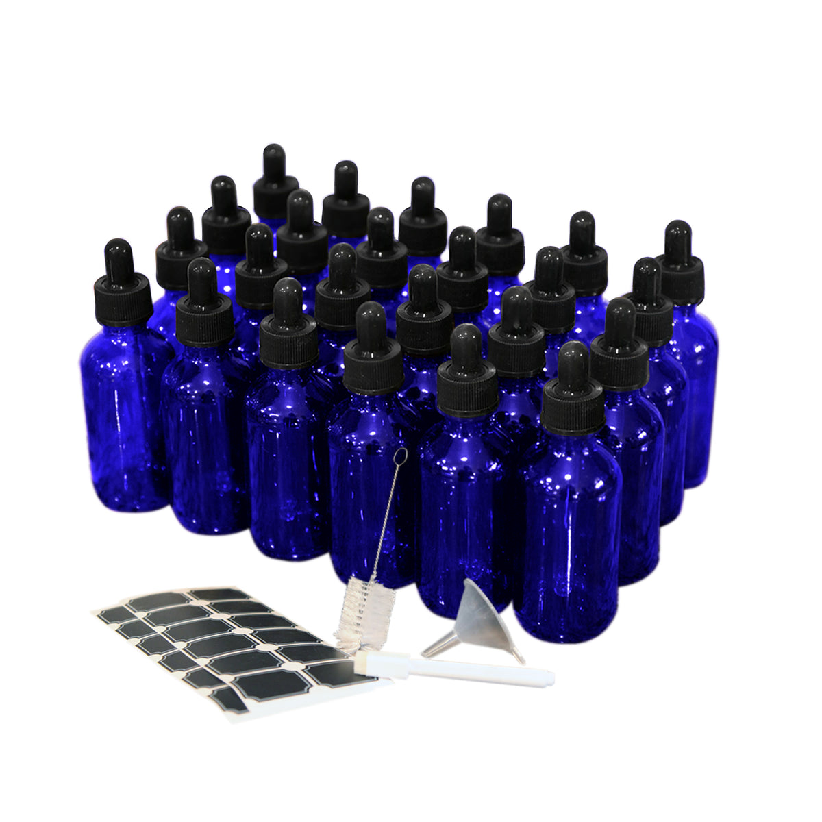 Cobalt Blue Dropper Bottles - 2 Oz.
