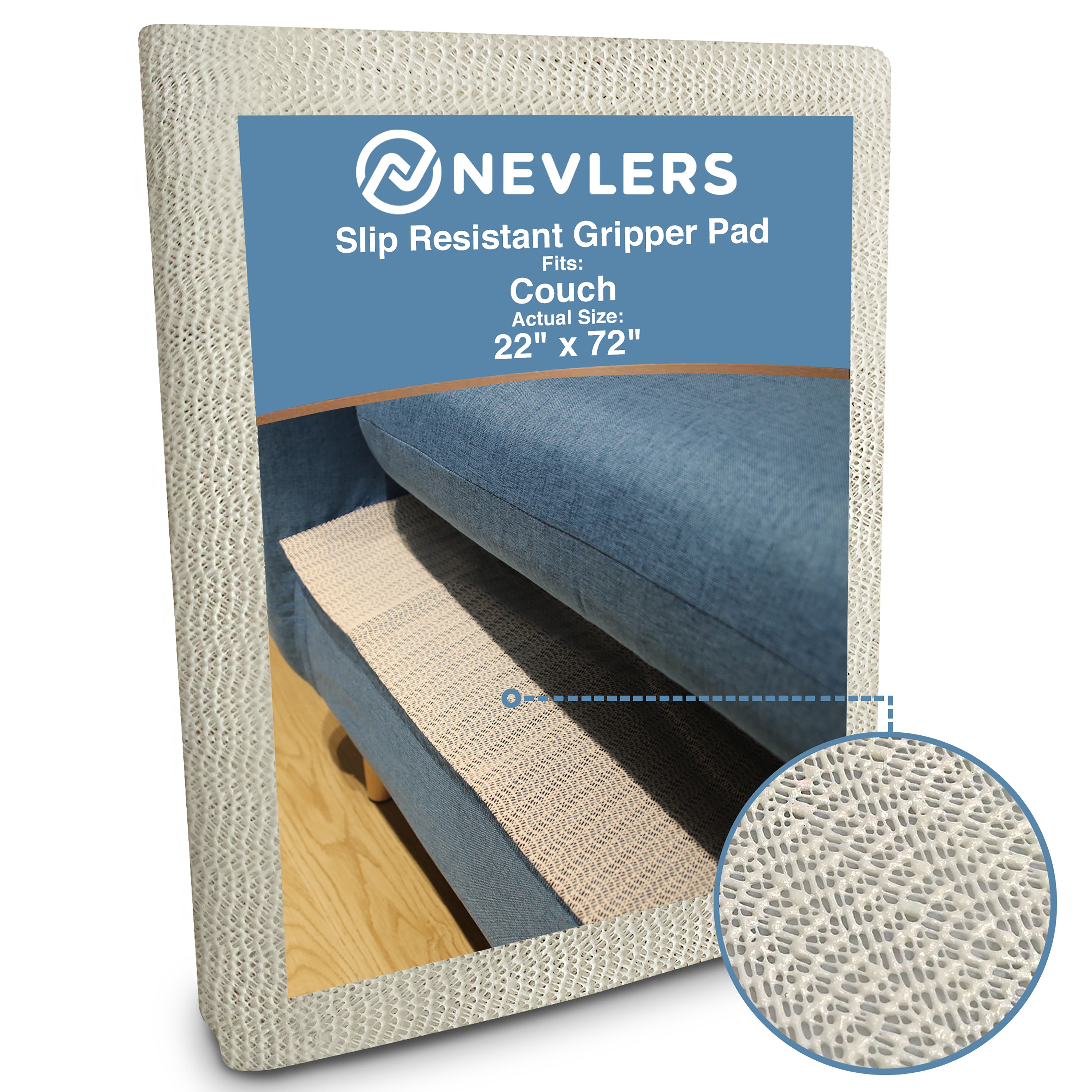 Nevlers 22 x 72 Couch Cushion Non Slip Grip Mats Prevent Cushions