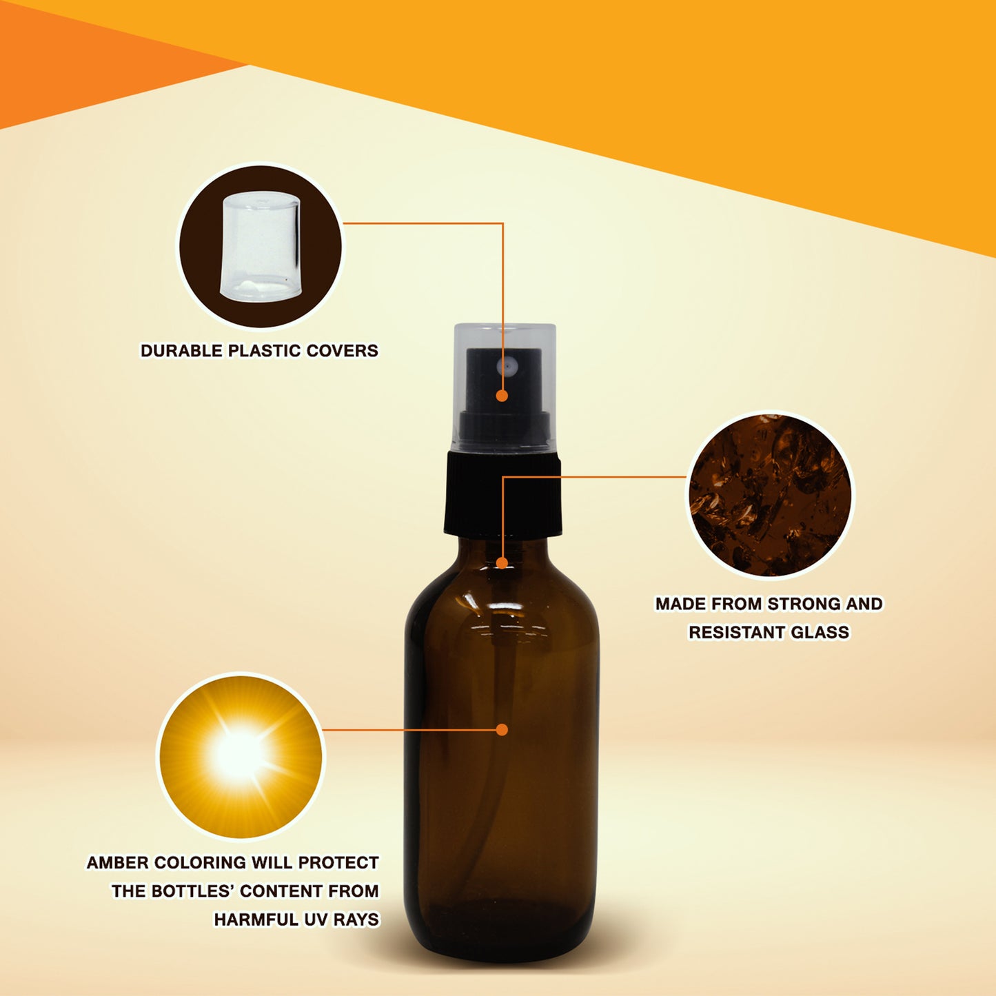 Amber Glass Spray Bottles