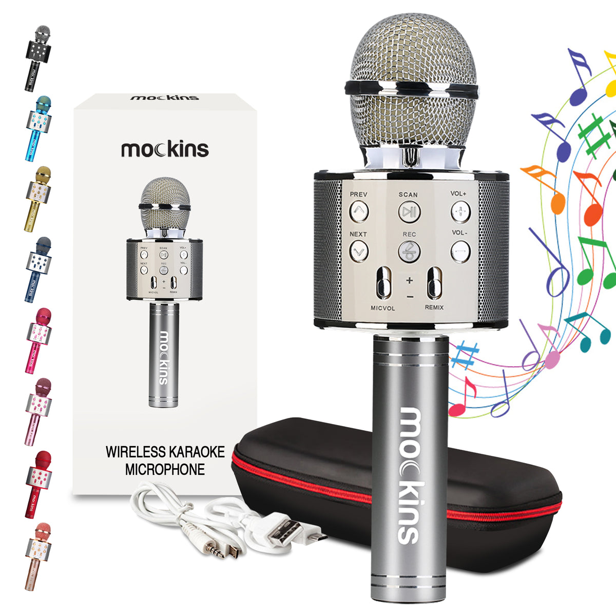 Bluetooth Karaoke Microphone - Silver