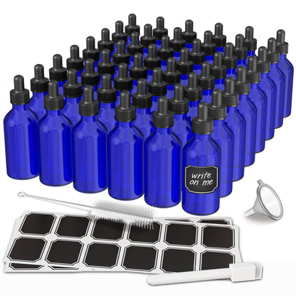 Cobalt Blue Dropper Bottles - 2 Oz.