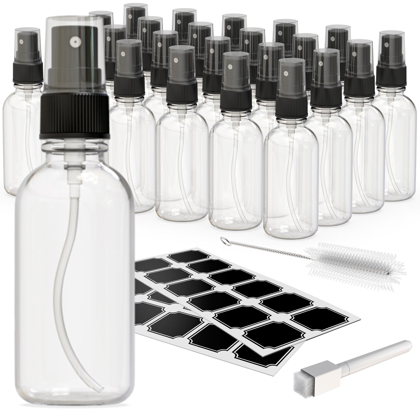 Clear Glass Spray Bottles - 2 Oz.